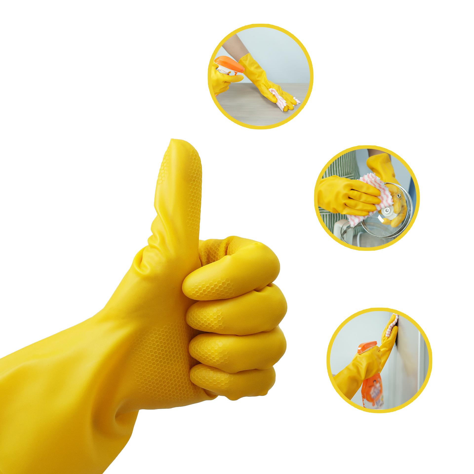 Guantes de PVC para limpieza de cocina para lavandería doméstica para lavado de platos para protección de desgaste para limpieza doméstica duradera guantes delgados