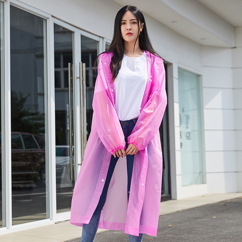 Impermeable eva no desechable engrosado, portátil para adultos, hombres y mujeres, al aire libre, impermeable, cuerpo largo, grueso