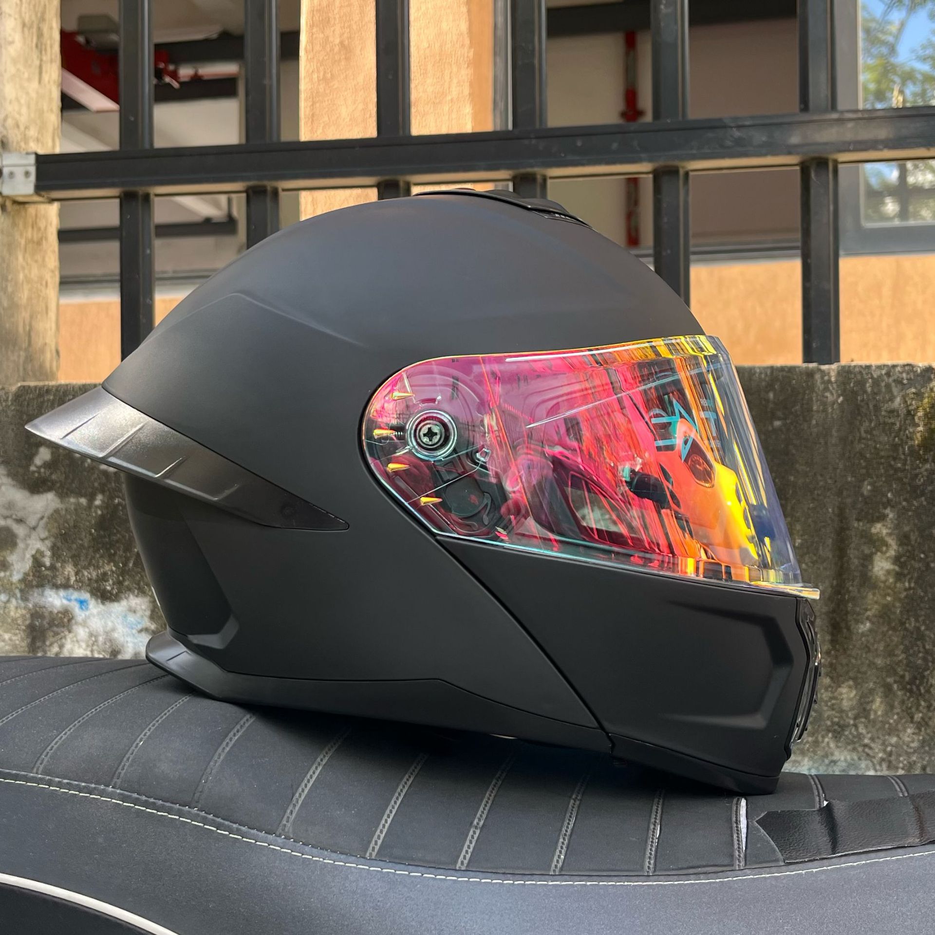 Casco de Motocicleta Orz con Certificación DOT para Hombre y Mujer, Casco Abierto con Visera Doble, Spoiler de Invierno, Cobertura Media, Azul para Todas las Estaciones.