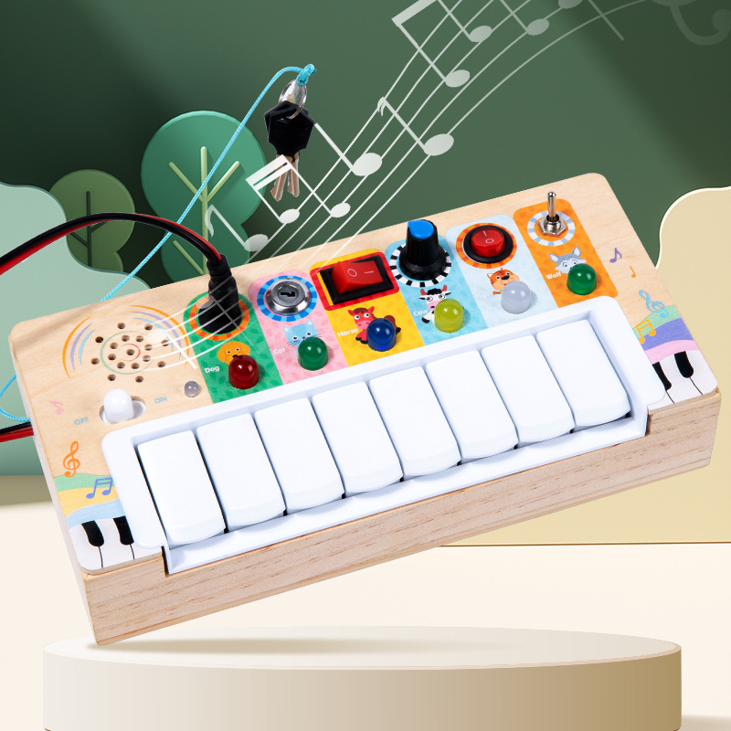 Piano electrónico multifuncional de educación temprana de madera Montessori para niños Música para bebés Juguetes de juegos educativos Personalización