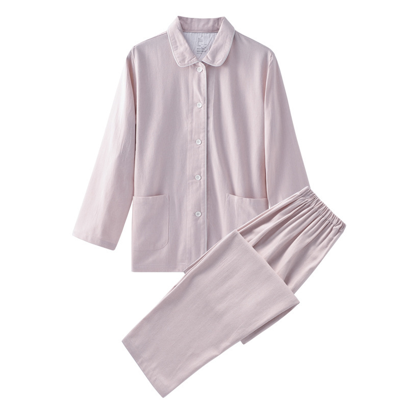 Estilo japonés de franela no impresa hogar desgaste buen color sólido algodón pareja franela grueso Otoño e Invierno pijamas simple llano