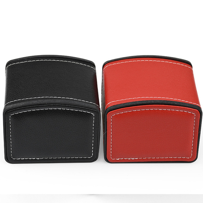 Fabricante al por mayor caja de relojes caja de regalo embalaje spot redonda pu cuero flip caja de almacenamiento caja de relojes