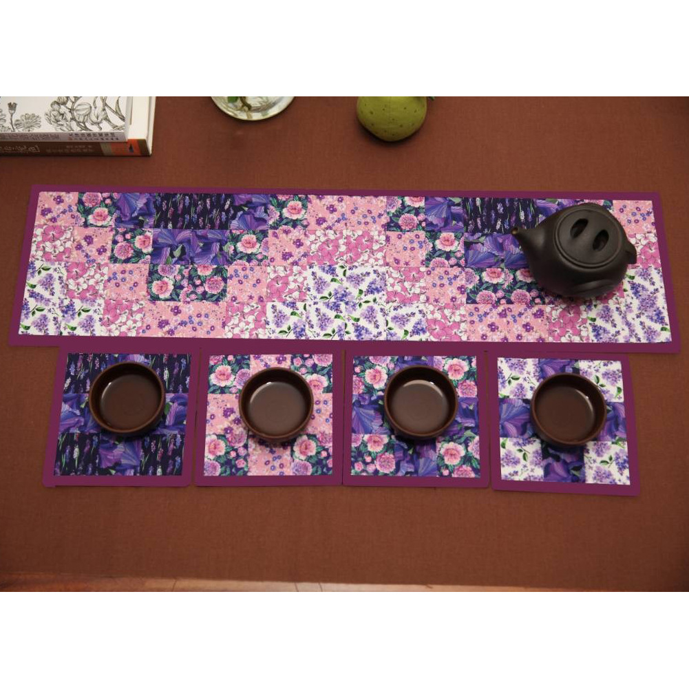 Primer paño teñido estera de té hecho a mano DIY patchwork corredor de mesa bordado Lu bordado estera de la placa de té Zen camino de mesa té arte de la vendimia toalla de té