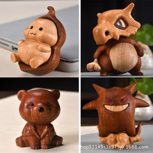 实木雕刻小刺猬系多巴胺摆件实木拼接创意文玩手把件