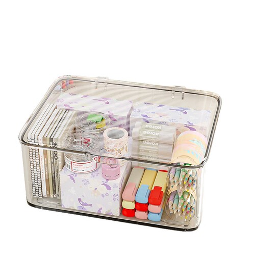 Tabletop Acrylic Transparent Storage Box Flip-Top Tabletop Makeup Dustproof Storage Box Snack Miscellaneous Organization Box