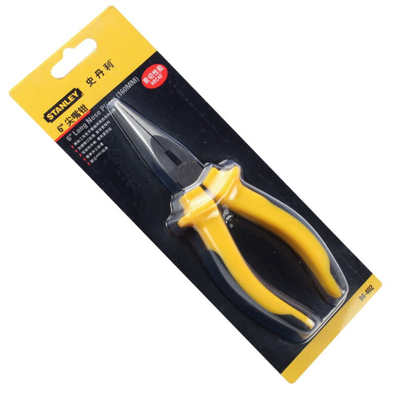 STANLEY 84-402-23 pinzas de punta de mango de dos colores 6 pulgadas