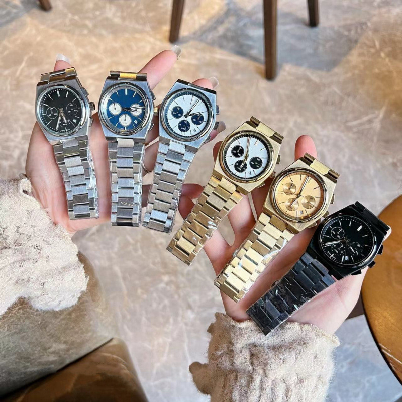 New Original Foreign Trade Tianjia Steel Band Series Quartz Men's Watch Calendar Six-Pin Chronograph Watch Manufacturer Wholesale