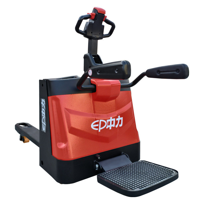 1.5 toneladas de camión de transporte eléctrico completamente pedal tipo elevadora hidráulica pequeña carretilla elevadora remolque batería buey