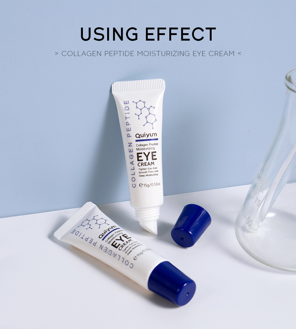 Cross-border QUIYUM Collagen Peptide Moisturizing Eye Cream 15g Hydrating, Moisturizing and brightening skin tone manufacturer's wholesale in stock undefined