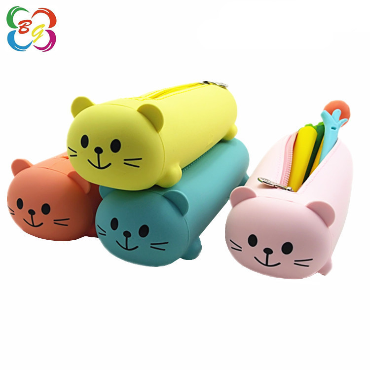Amazon animal silicona bolsas de lápiz caja de lápiz de gran capacidad portátil bolsas de papelería de estudiantes almacenamiento portátil multifuncional