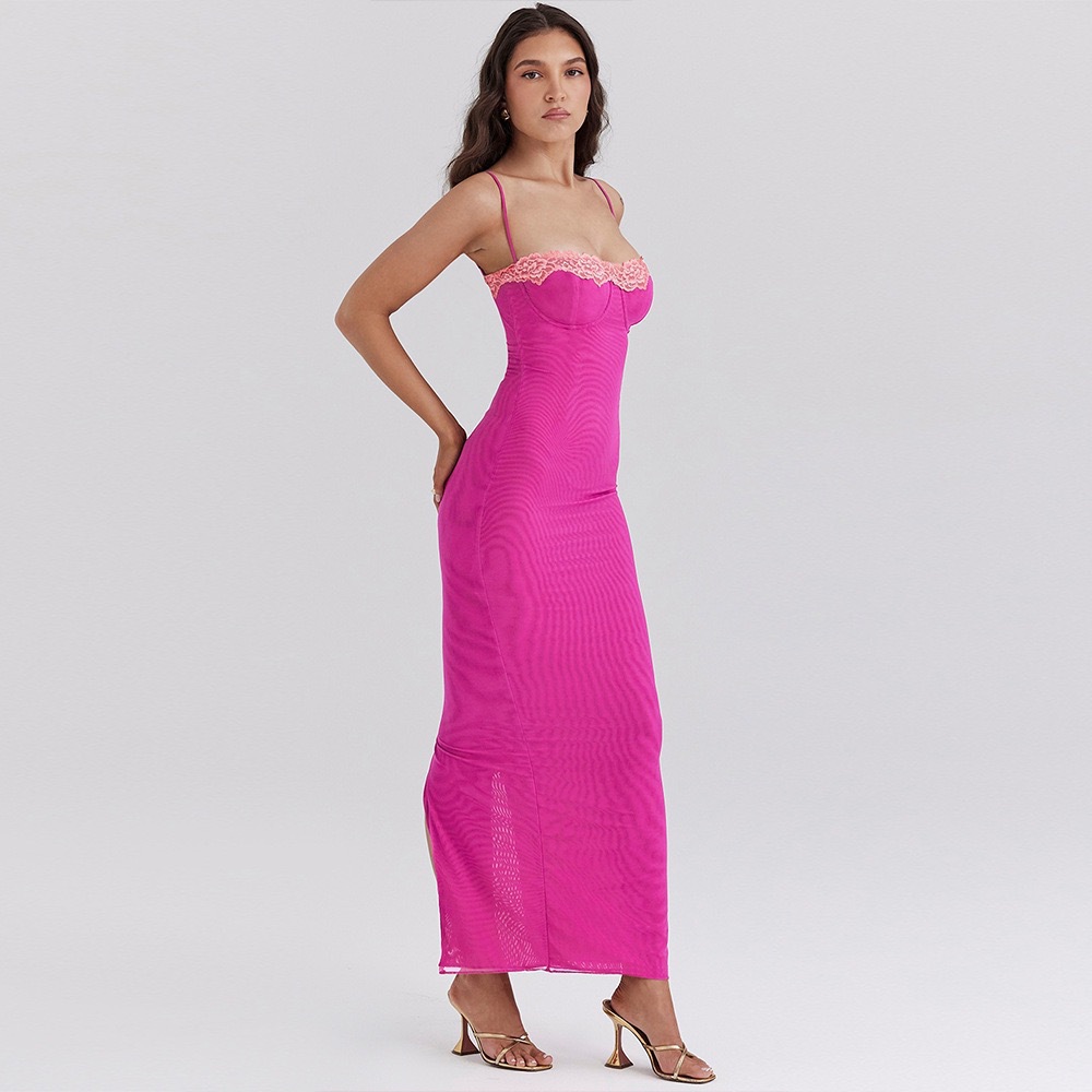 2023 verano nuevo estilo europeo y americano ropa de mujer vestido de encaje envuelto en el pecho vestido vestido sexy mujer image 5