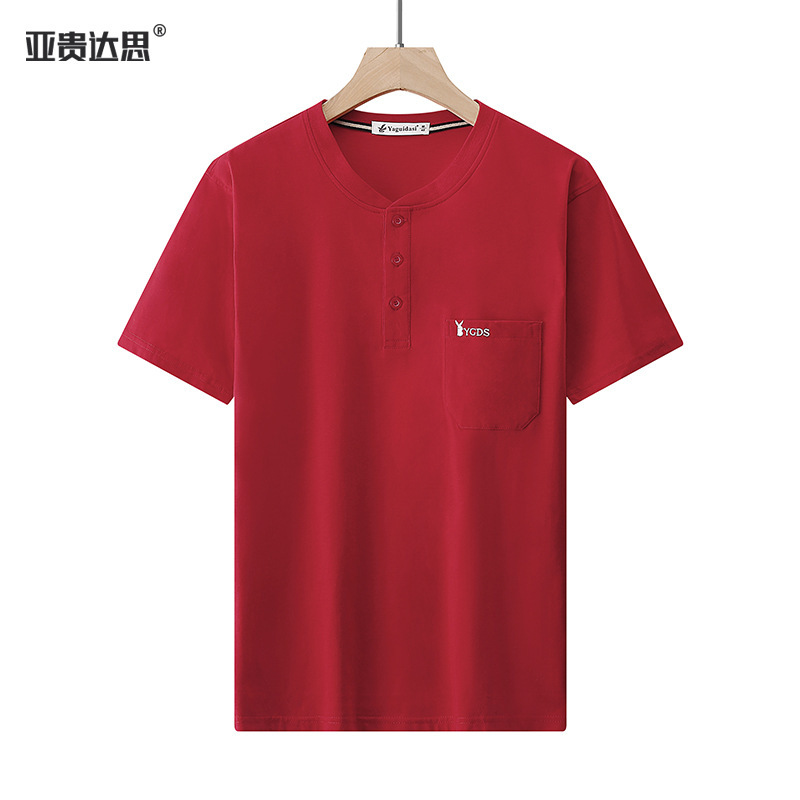 父半袖tシャツ男中年和尚襟真ポケットゆったり大きいサイズ純綿中高年帯ポケット上着夏服|undefined
