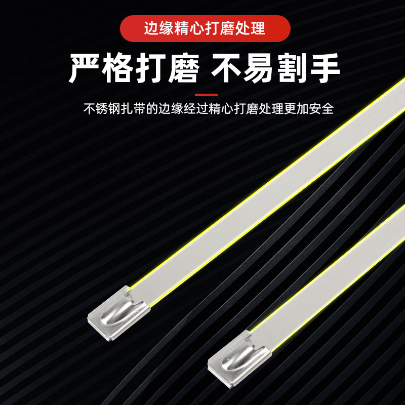 304 de acero inoxidable atadura de cables de metal atadura de cables 4,6 de alambre y cable de embalaje de la correa de autobloqueo de la atadura de cables anti-corrosión resistente al desgaste