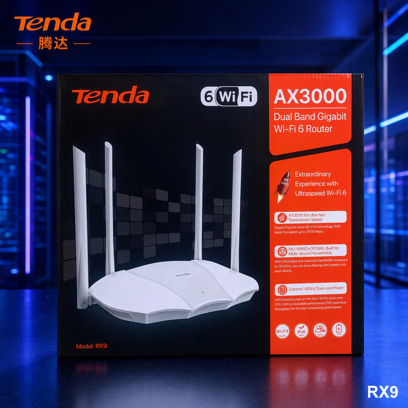 Wholesale English Tenda Tenda Rx9 Wifi6 Ax3000 Dual-Band Gigabit Wireless Router 3000m through the Wall Wholesale English Tenda Tenda Rx9 Wifi6 Ax3000 Dual-Band Gigabit Wireless Router 3000m through the Wall