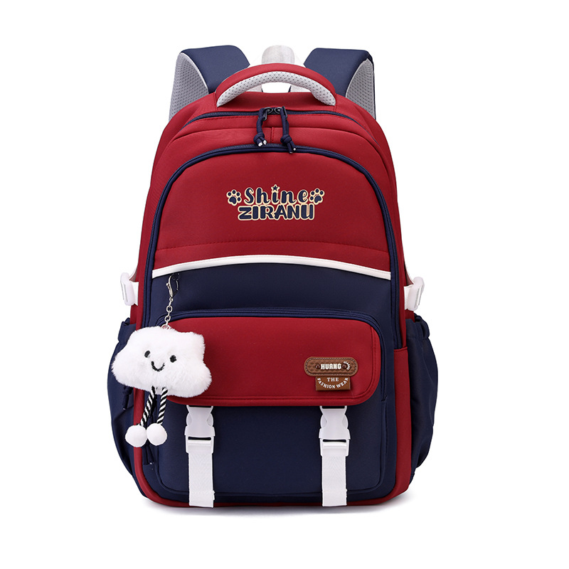 Mochila escolar transfronteriza para niñas, versión coreana elegante, gran capacidad, ligera, que reduce la carga y protege la columna vertebral, mochila de doble asa para estudiantes de secundaria.