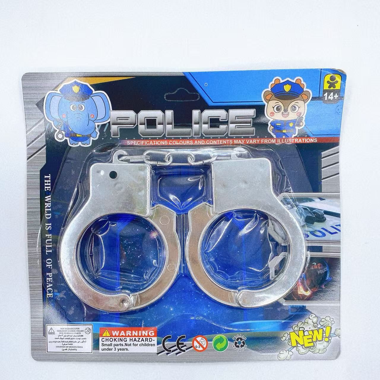 Juguetes para niños esposas de plástico plateado accesorios caseros simulación modelo de juego de rol juguetes al por mayor 2 yuanes