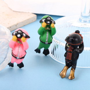 Fish Tank Landscape Floating Divers PVC Small Ornaments Aquarium Set Suspension Doll Decoration Plastic Crafts