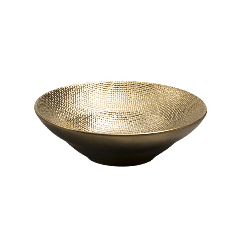 Platos de cerámica Placas de oro de porcelana Vajilla de lujo