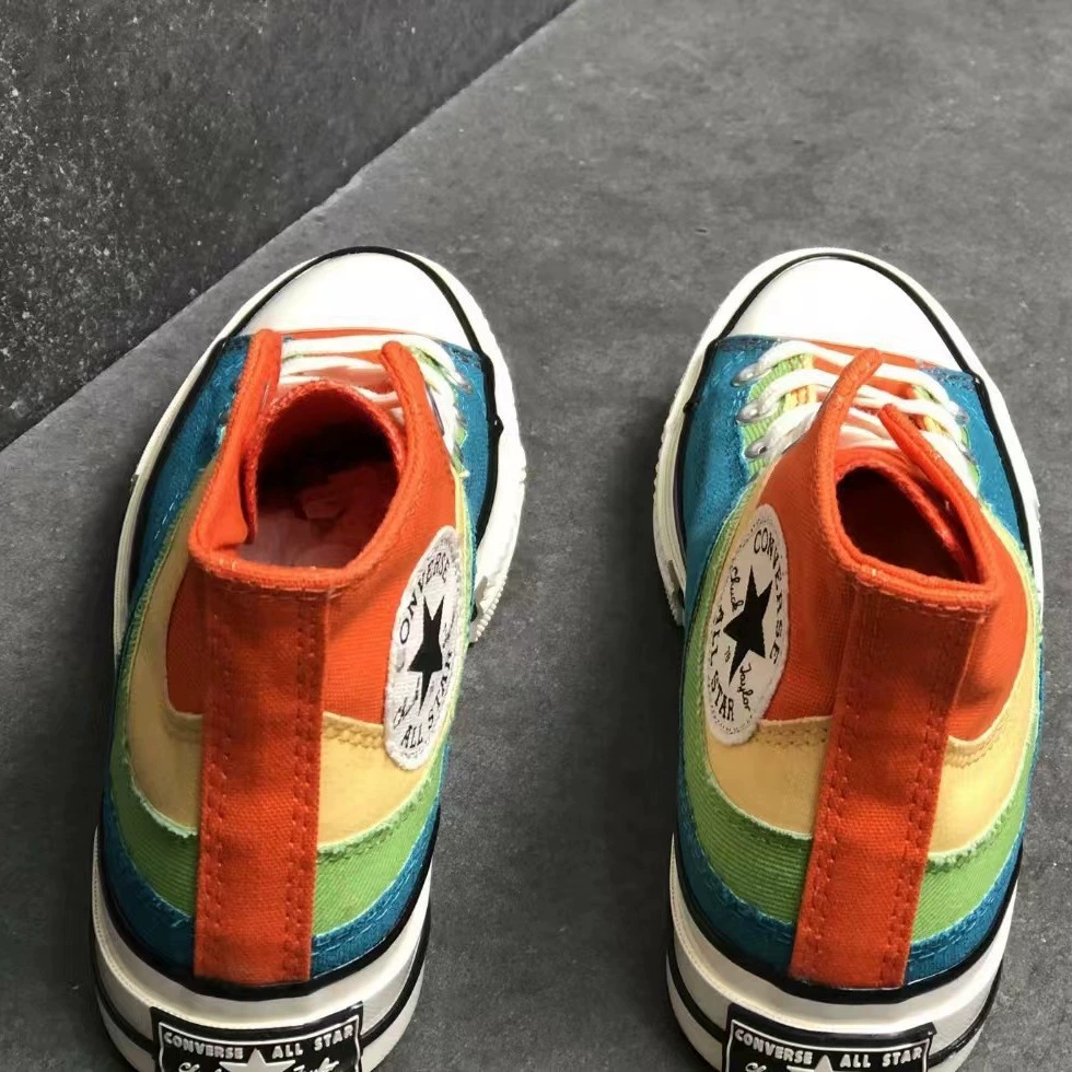 Meiqi Converse ретро 1970-х Samsung Chuck 70 радуга сшивка контрастный канвасовые кроссовки повседневная обувь
