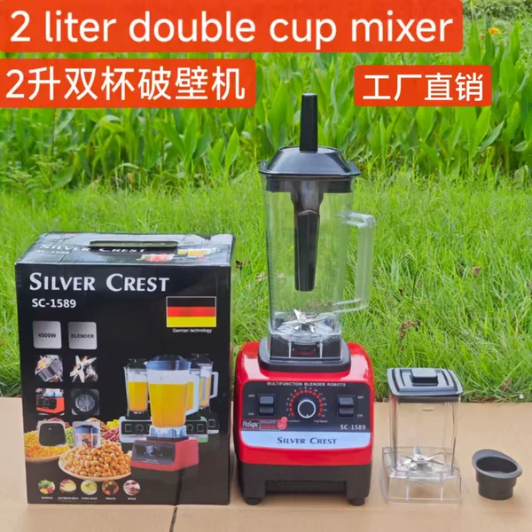 Blender Large Capacity Dual Cup Multifunctional Blender Ice Crusher Food Processor Grinder