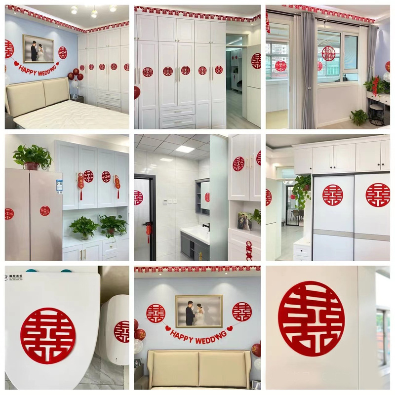 Wedding Room Layout Wedding Character Stickers Wedding Special Door Window Room Door Large Character Door Stickers Wedding Supplies