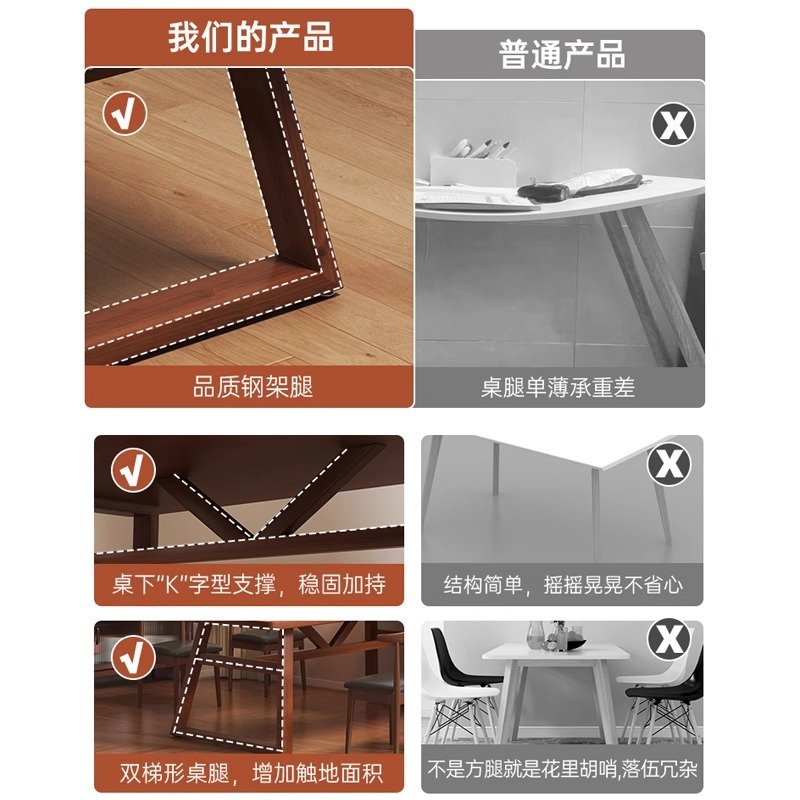家庭用ダイニングテーブル、小さな長方形の賃貸住宅、大きなボードテーブル、ログスタイルのダイニングテーブル、レストランのテーブルと椅子の組み合わせ|undefined