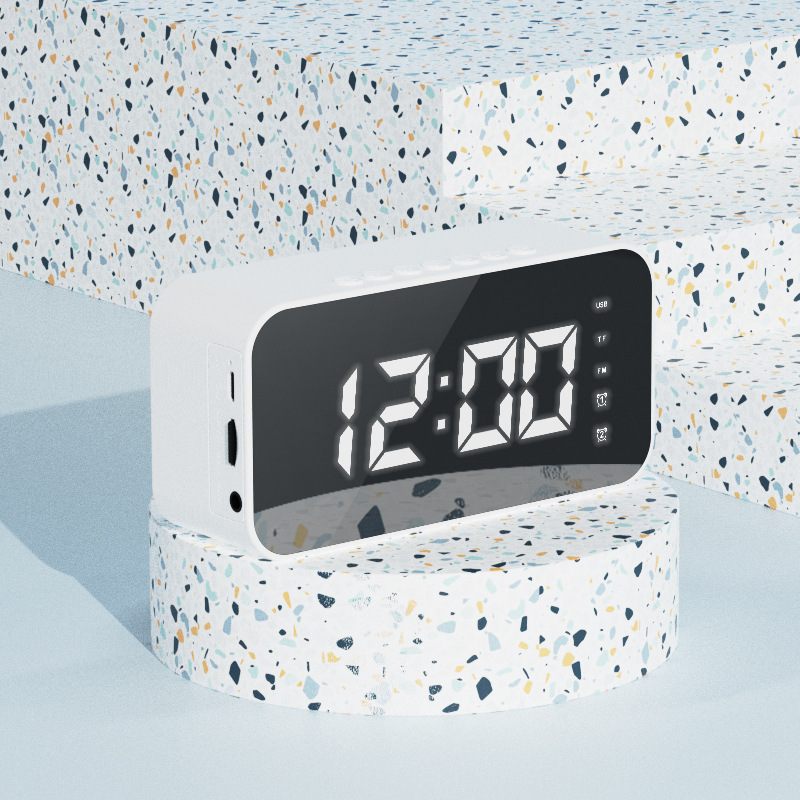 現物クロスボーダー鏡面無線bluetoothスピーカー携帯プレゼント家庭用カード学生時計目覚まし時計パソコン音響|undefined
