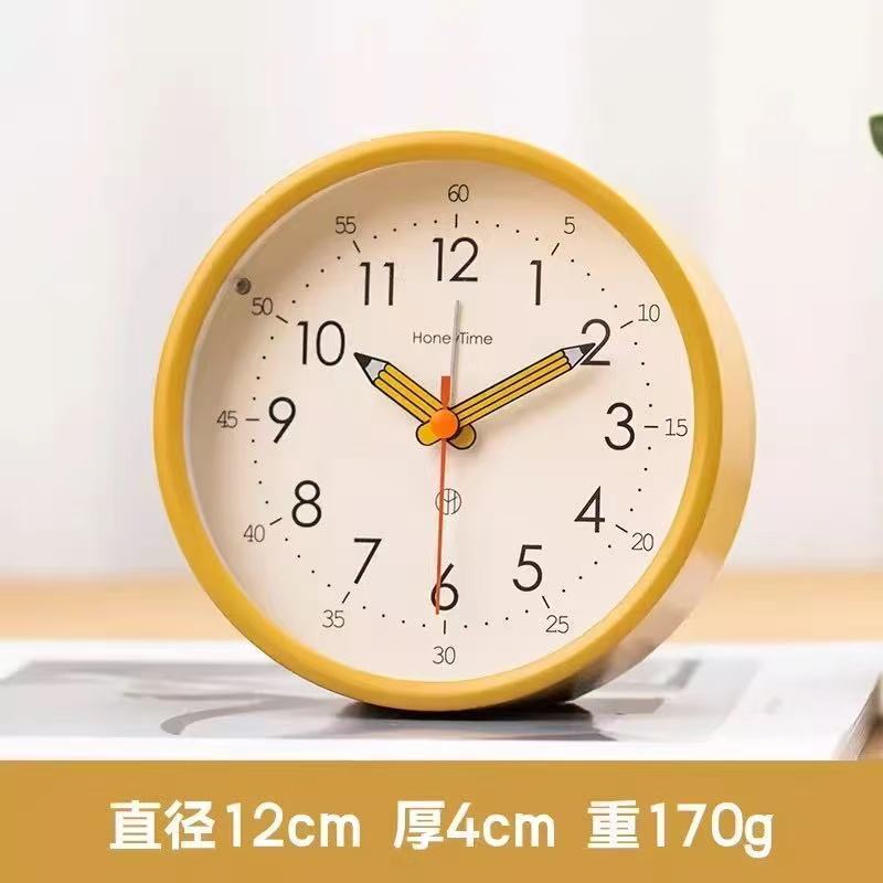 桌面静音小台钟卧室起床神器台式闹钟儿童专用时钟学生用床头钟表|undefined