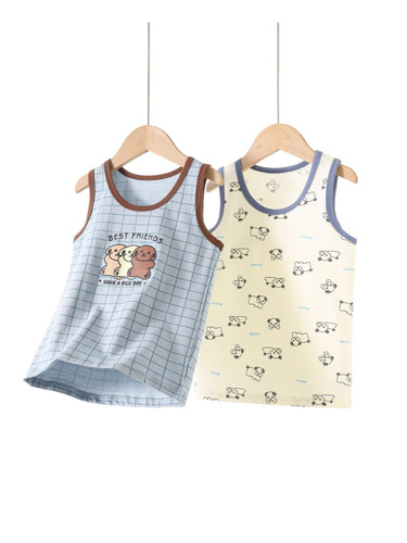 Children's pure cotton pajamas, unisex, for boys and girls, thin, sleeveless, track pants for inner wear, summer.