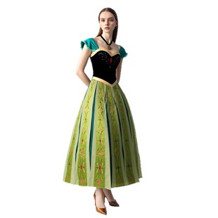 Cross-Border Frozen Anna Princess Dress Coronation Dress Anime Cosplay Cosplay Cartoon Autumn