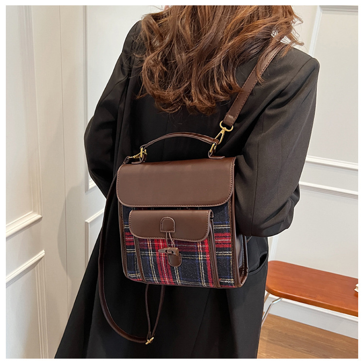 Naiste ruuduline crossbody seljakott sügis- ja talvehooajaks_voghion.com