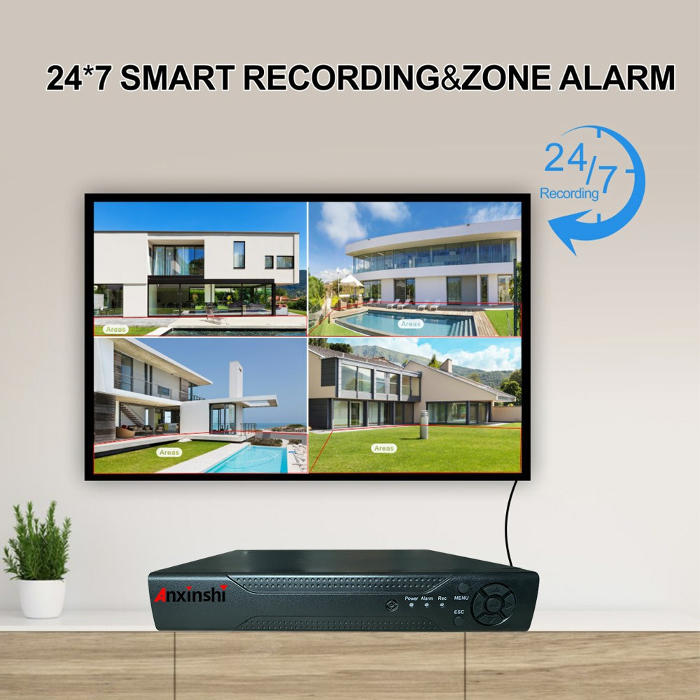 4-Kanal AHD Kamera DVR Set 2MP/5MP mit Nachtsicht