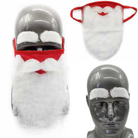 2023圣诞老人大胡子眉毛装饰用品欧美万圣节派对装扮红色胡子口罩