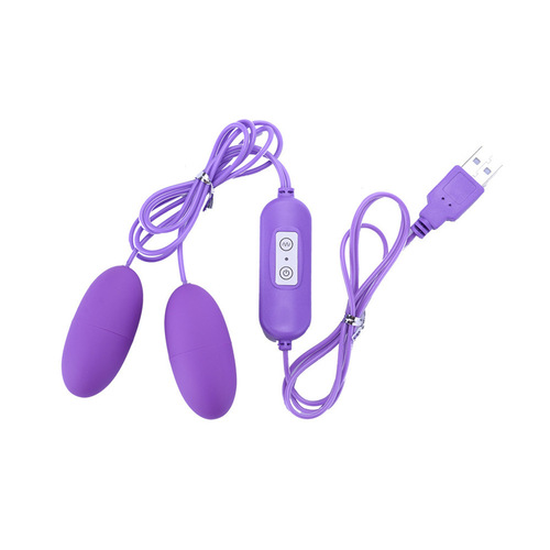 USB variable frequency single jump double vibrator remote control double vibration in-line charging vibrator adult sex toys wholesale