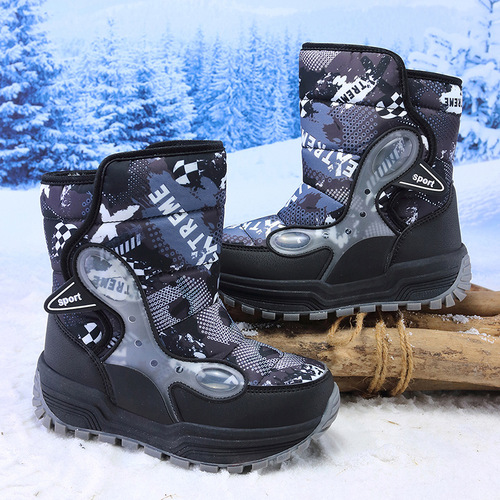 Children's Snow Boots with Thick Cotton Soles for Winter - Warm and Insulated Short Boots for Outdoor Use, Suitable for Boys and Girls