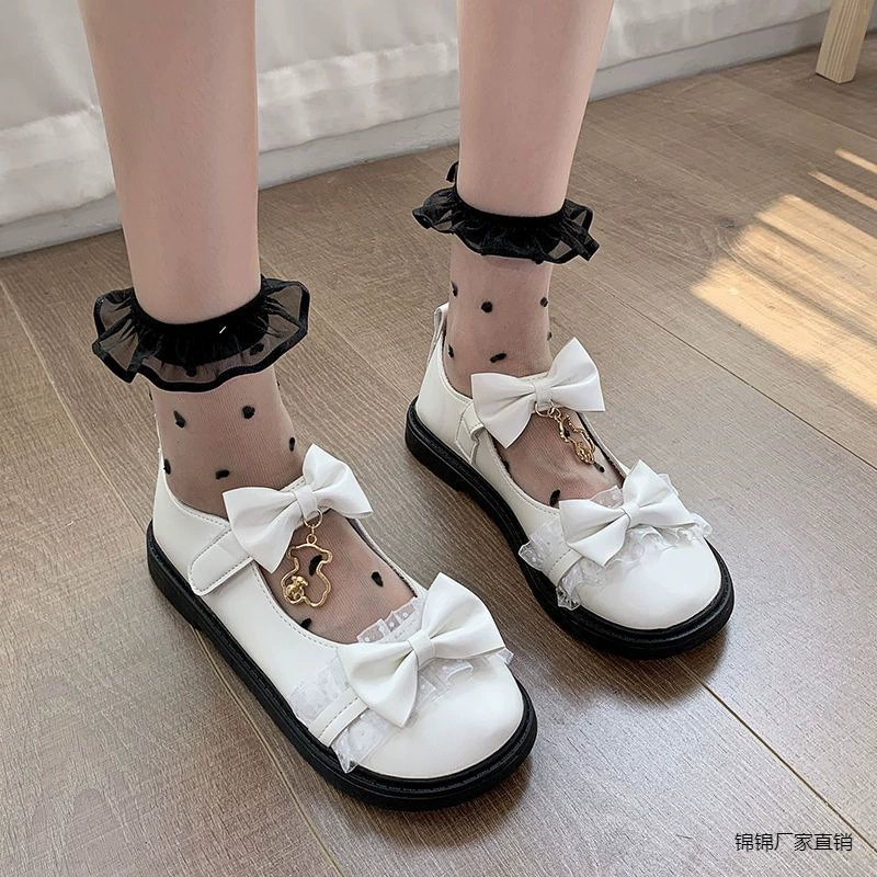 Lorita обувь женская летняя студентка корейская версия черной обуви японская мягкая девушка маленькая кожаная обувь парчи