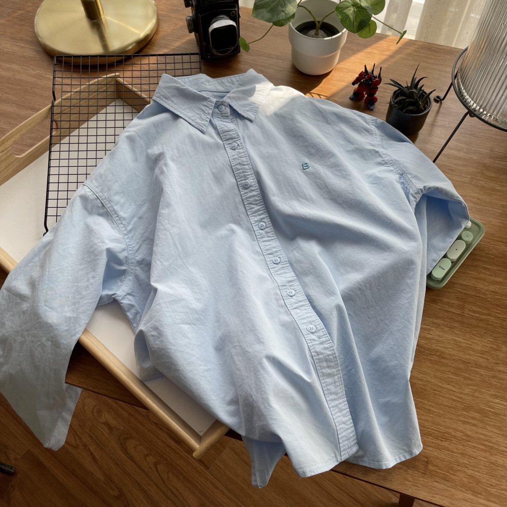 这衬衣布料真舒服~新宽松长袖衬衫女百搭时尚双口袋休闲上衣外套-阿里巴巴