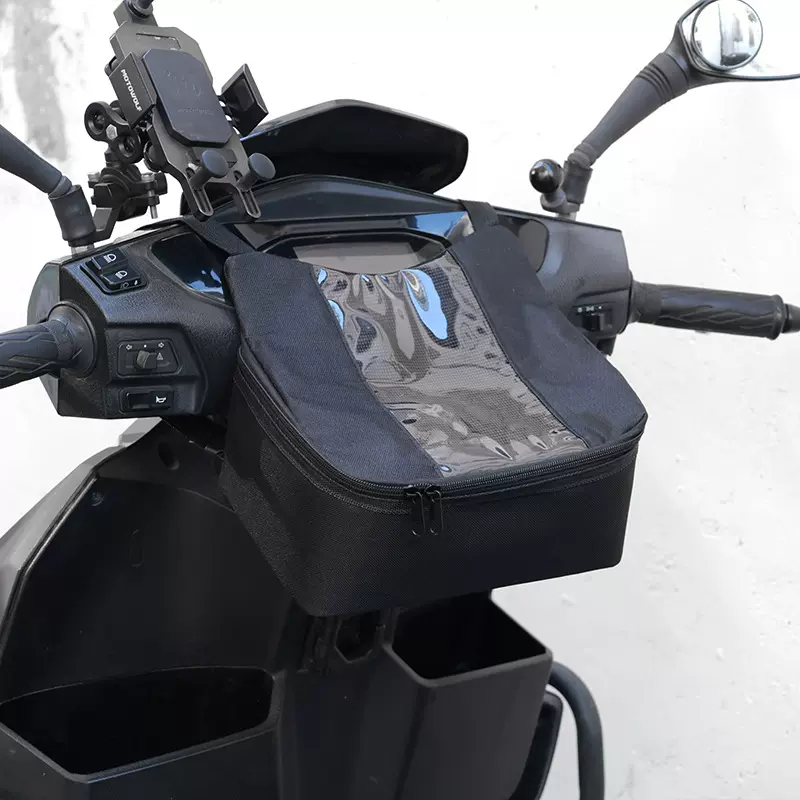 跨境新款现货摩托车电动车前置挂包踏板触屏导航骑行车头收纳包