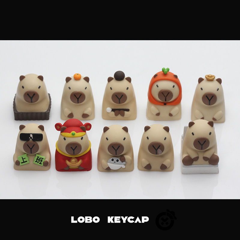 radish original design personalized key cap kapibala key cap resin art key cap creative toy capybara