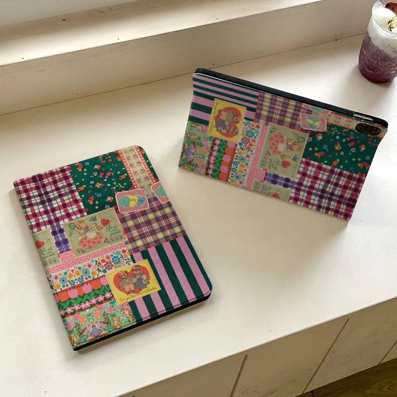 Funda TPU Estilo Libro Retro para iPad 11/Air 7/6/5/4/Pro con Soporte Anticaídas