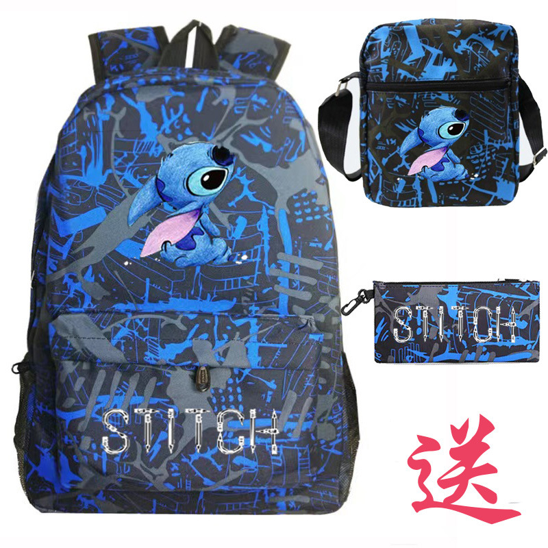 Puntada mochila bolsa de hombro Deportes masculino y femenino estudiante de secundaria bolsa de tres piezas conjunto estrella del bebé