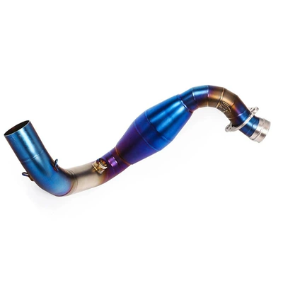 Motorcycle exhaust pipe, Motorcycle modified exhaust pipe - burning-blue-front-section