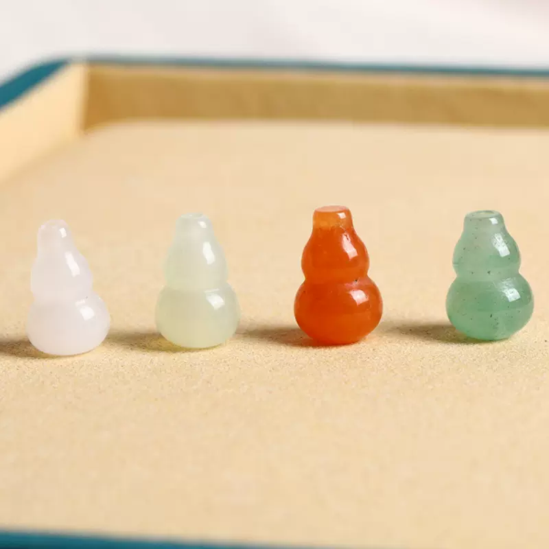 厂家批发玉石小葫芦散珠批发DIY玉石饰品配饰半成品小葫芦吊坠