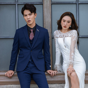 Autumn and winter men's casual suit men's suit business commuter professional formal suit British suit bridegroom wedding dress