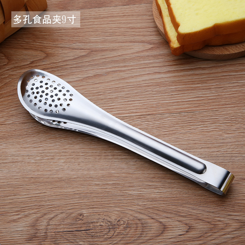 Clip de alimentos de acero inoxidable poroso a prueba de quemaduras multipropósito para pan de cocina de galletas herramientas de barbacoa de carne de acero inoxidable clip