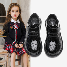 女童皮鞋2024春秋新款黑色软底儿童时尚小学生英伦风演出公主单鞋