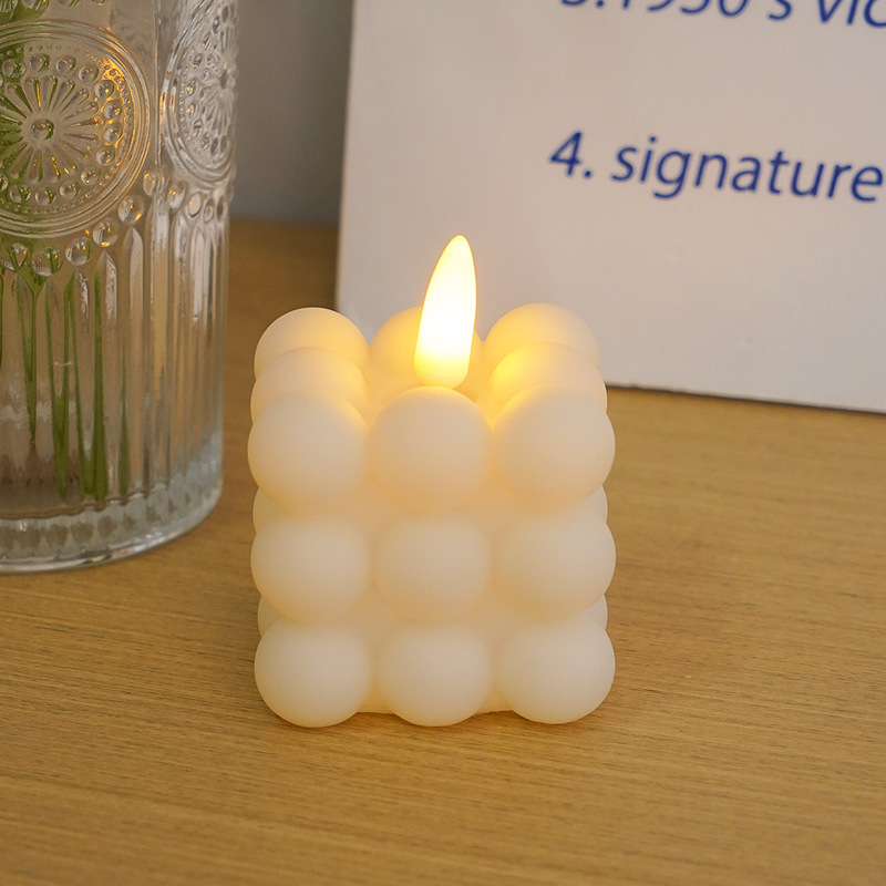 LED Cubo Rubik lámpara de vela electrónica regalo de cumpleaños creativo acompañante regalo de mano dormitorio decoración de atmósfera inwind props de fotografía