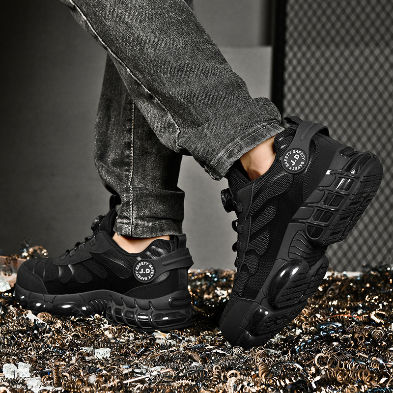 Chaussures de travail spéciales pour hommes, anti-écrasement et anti-perforation, résistantes à l'usure, antidérapantes, légères, respirantes, embout en acier, sécurité au travail_voghion.com