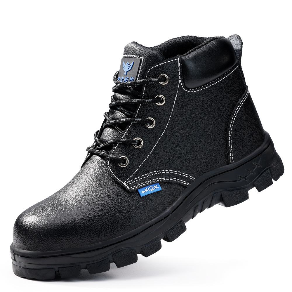 Nuevos zapatos de protección laboral de alta temperatura anti-golpe anti-perforación de cabeza de acero anti-desgaste zapatos de trabajo de cuero de vaca