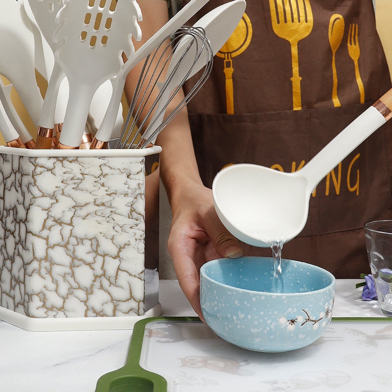 18 piezas de cocina de silicona de grado alimenticio, anillo de oro de silicona de silicona antiadherente